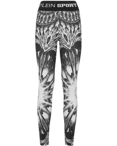 Philipp Plein Abstract-print Skinny leggings - Grey