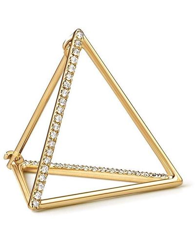 Shihara Dreieckiger Ohrring mit Diamanten - Mettallic