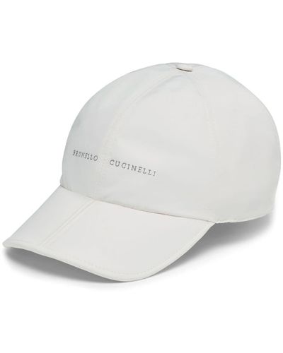 Brunello Cucinelli Gorra con logo estampado - Blanco