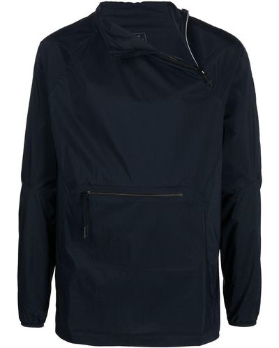 On Shoes Off-centre Zip Fastening Jacket - Blue