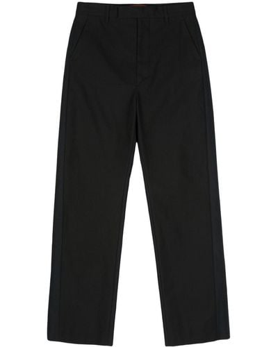 Colville Cotton Straight-leg Trousers - Black
