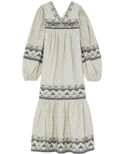 Sea Midi-jurk Met Bloemenprint - Grijs