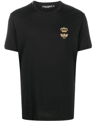 Dolce & Gabbana Camiseta con detalle estampado - Negro