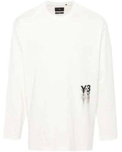 Y-3 Gfx Logo-printed Cotton T-shirt - White