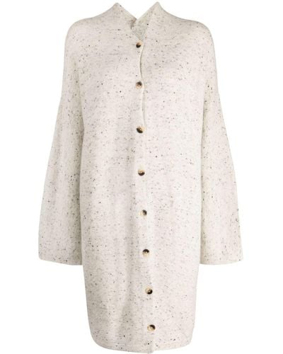 Lauren Manoogian Speckle-knit V-knit Cardi-coat - White