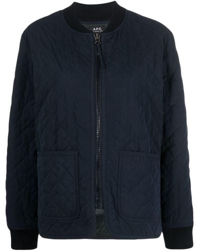 A.P.C. Elea Quilted Jacket - Blue