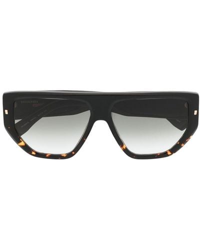 DSquared² Oversized-Sonnenbrille mit Logo - Schwarz