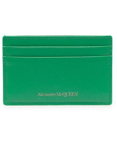 Alexander McQueen Tarjetero con sello del logo - Verde