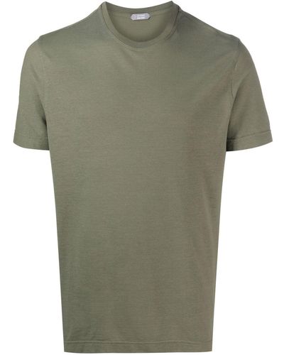 Zanone Katoenen T-shirt - Groen