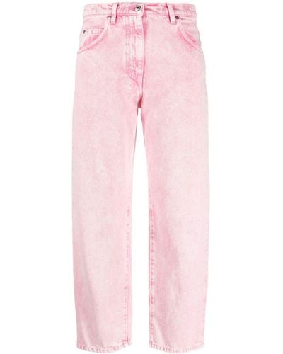 MSGM Mid-rise Cropped Jeans - Pink