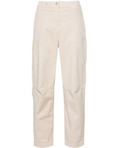 Pinko High-waist Cropped Pants - Natural