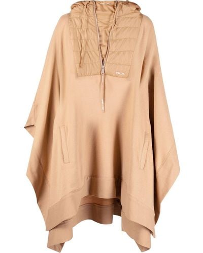 RLX Ralph Lauren Quilted-panel Logo-embroidered Poncho - Natural