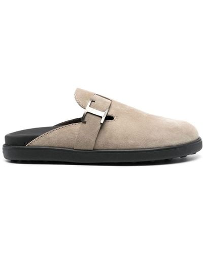 Tod's T Timeless Suède Slippers - Wit