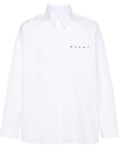 Marni Boxy Fit Logo Shirt - White