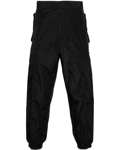 Emporio Armani Mid-rise Tapered-leg Trousers - Black