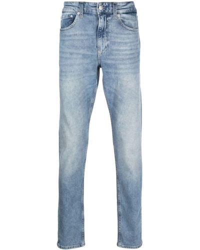 Calvin Klein Slim-Fit-Jeans mit Logo-Patch - Blau