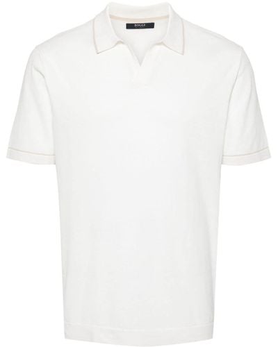 BOGGI Knitted Cotton Polo Shirt - White