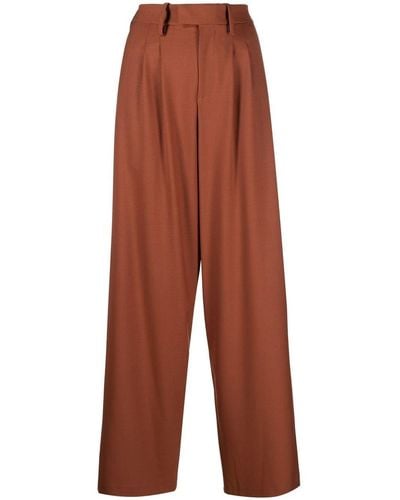 FEDERICA TOSI Wide-leg Tailored Pants - Brown