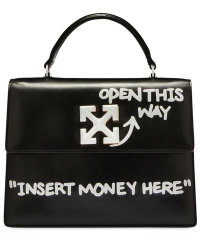 Off-White c/o Virgil Abloh Jitney 1.4 Graffiti - Black Handle Bags,  Handbags - WOWVA48098