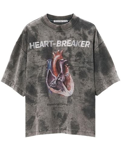 Alexander Wang Heartbreaker Graphic-print Cotton T-shirt - Grey