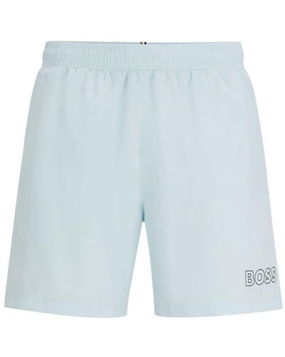 BOSS Logo-print Swim Shorts - Blue