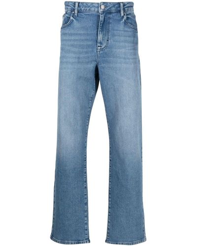 Karl Lagerfeld Kl-logo Mid-rise Straight Jeans - Blue