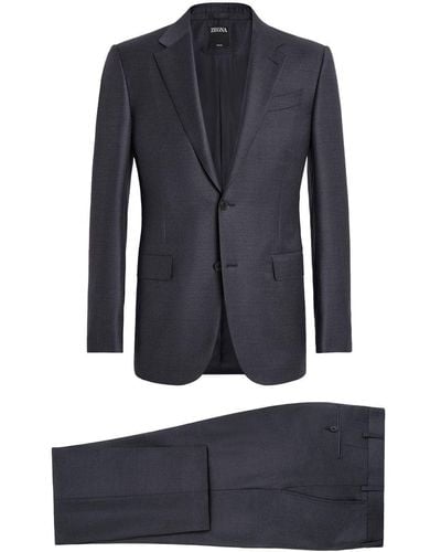 Zegna Anzug mit schmalem Schnitt - Blau