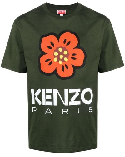 KENZO T-Shirt mit Logo-Print - Grün