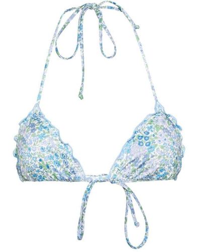 Mc2 Saint Barth Sagittarius Floral-print Bikini Top - Blue