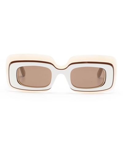 Loewe Multilayer Rectangle-frame Sunglasses - Natural