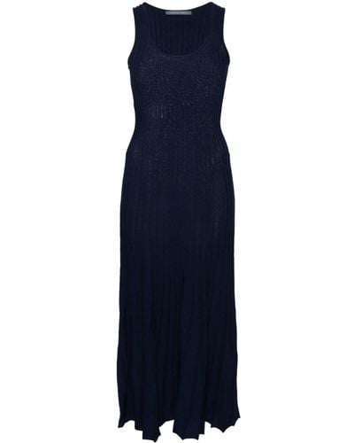 Alberta Ferretti Ribbed-knit Maxi Dress - Blue