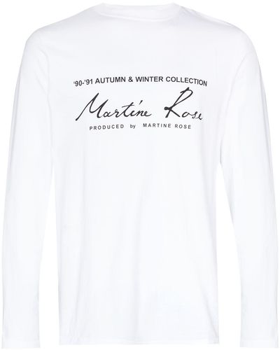 Martine Rose Langarmshirt mit Logo-Print - Weiß