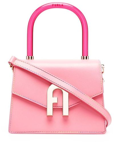 Furla Mini Elettra Leather Tote Bag - Pink