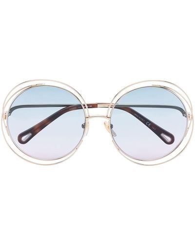 Chloé Carlina Round-frame Sunglasses - Metallic