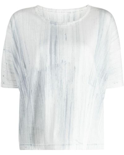 Y's Yohji Yamamoto T-shirt en coton à imprimé graphique - Blanc
