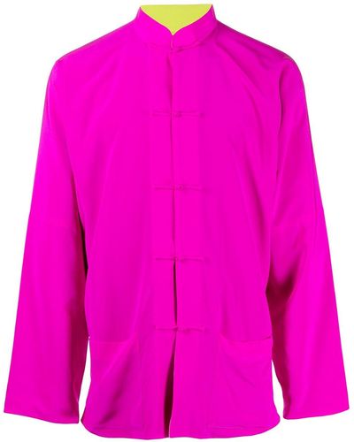 Shanghai Tang Single-breasted Silk Jacket - Pink