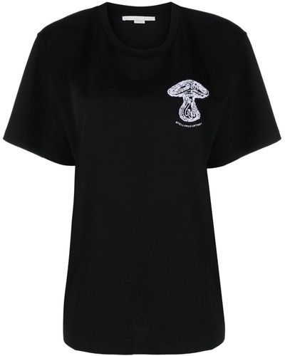 Stella McCartney Mushroom-print T-shirt - Black