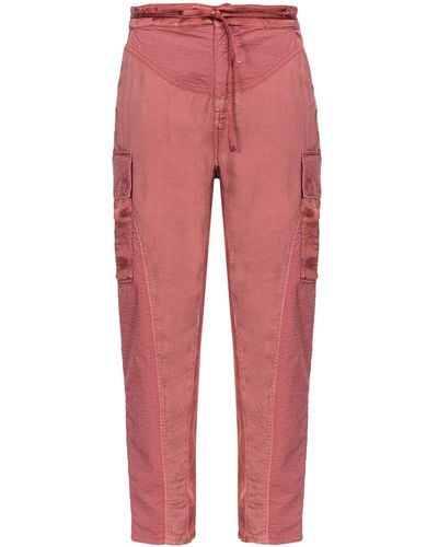 Pinko Tapered-Cargohose mit hohem Bund - Rot