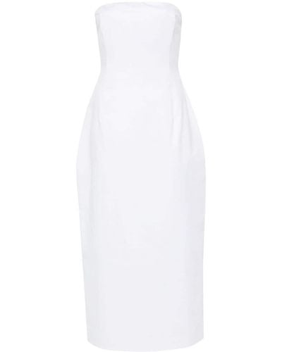 Magda Butrym Strapless Cotton Midi Dress - White