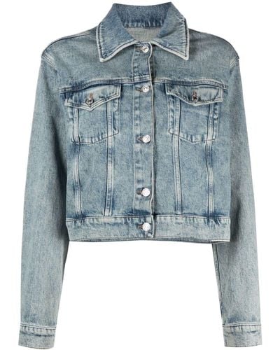 7 For All Mankind Nellie Cropped-Jeansjacke - Blau