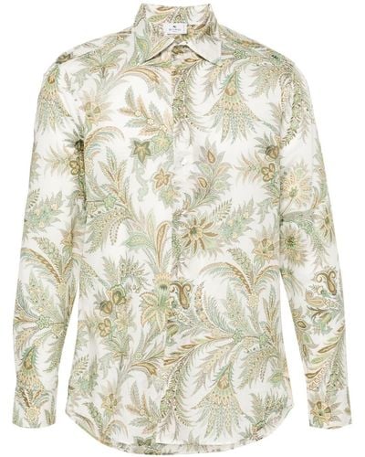 Etro Floral-print cotton shirt - Weiß