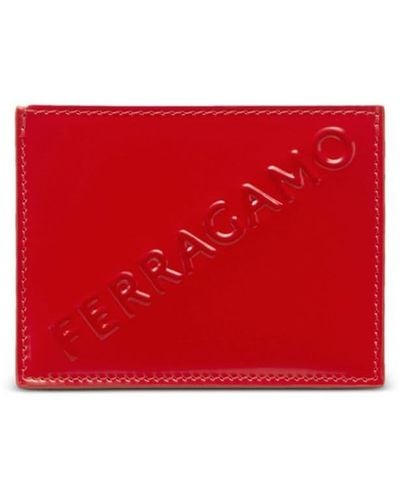 Ferragamo Portemonnaie mit Logo-Prägung - Rot