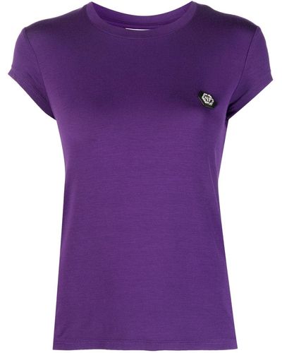 Philipp Plein Logo-patch T-shirt - Purple