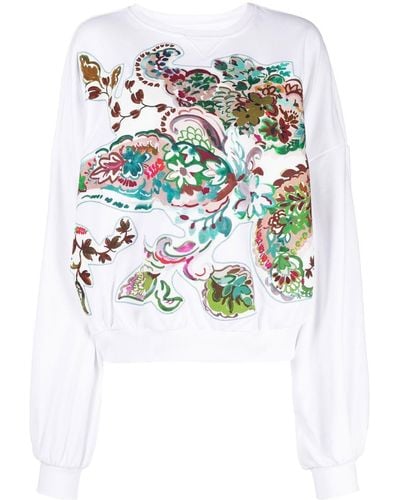 Antonio Marras Sweater Met Bloemenprint - Wit