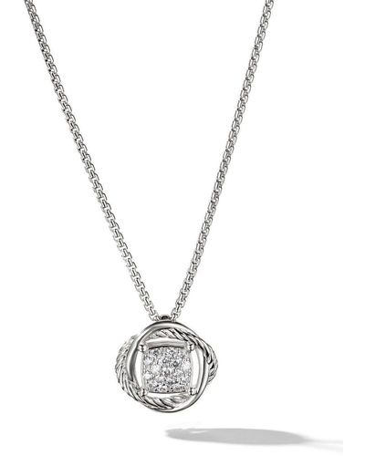 David Yurman Sterling Silver Pendant Necklace - White