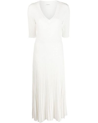 P.A.R.O.S.H. Ribbed Empire-line Dress - White