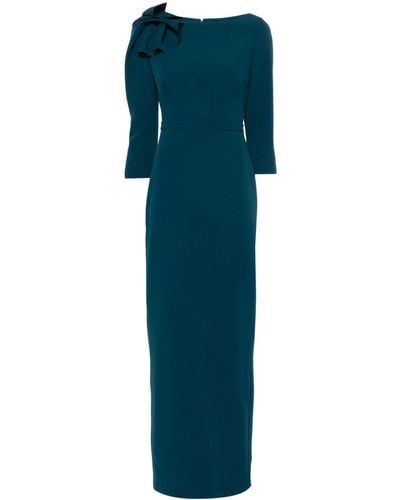 Safiyaa Krestan Crepe Maxi Dress - Blue