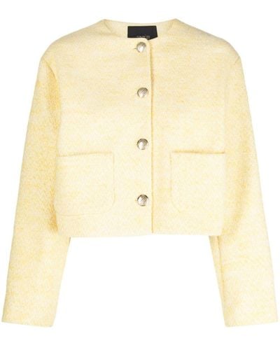 Maje Cropped Tweed Jacket - Natural