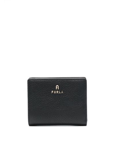 Furla Small Camelia Leather Wallet - Black