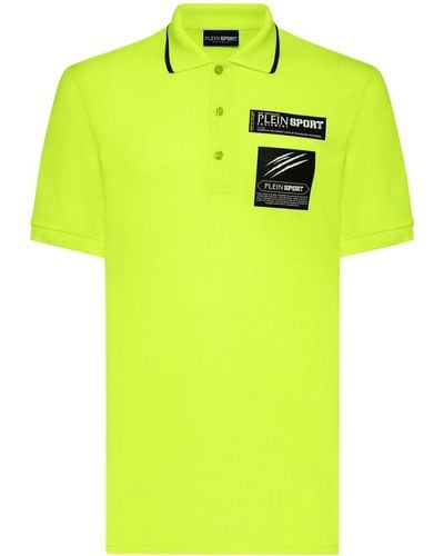 Philipp Plein Logo-print Cotton Polo Shirt - Yellow